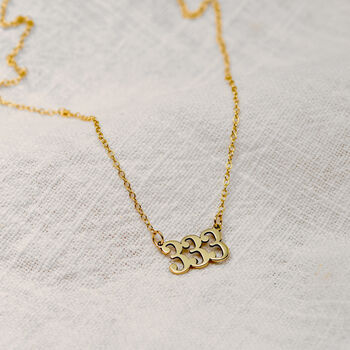 9ct Yellow Gold Angel Number Necklace 18 Inches, 4 of 6