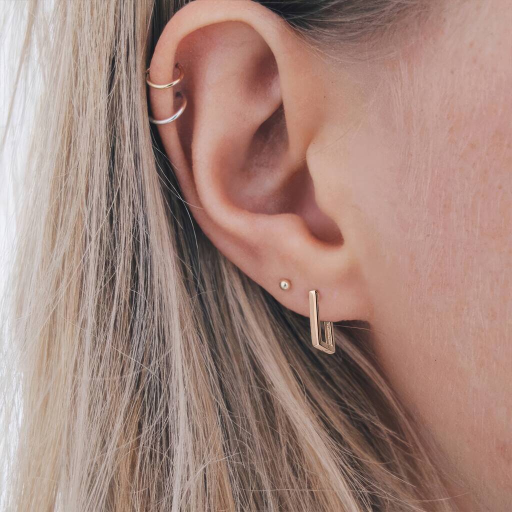 Thin Rectangle Hoop Earrings – Marie's Jewelry Store