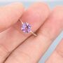 Genuine 1 Ct Amethyst Crystal Ring In Sterling Silver, thumbnail 8 of 12