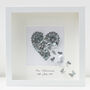 Framed 3D Silver Wedding Anniversary Butterfly Heart, thumbnail 1 of 9
