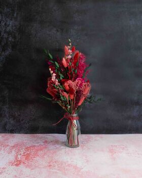 Valentines Dried Flowers In Mini Milk Bottle, 2 of 4