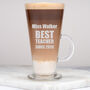 Personalised Best Teacher Coffee Latte Glass, thumbnail 3 of 3