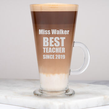 Personalised Best Teacher Coffee Latte Glass, 3 of 3