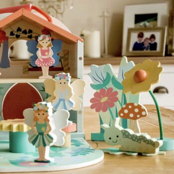 Personalised Childs Wooden Carry Fairy Play Set, 6 of 7