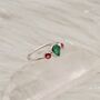 Emerald Pink Tourmaline Silver Ring, thumbnail 5 of 6