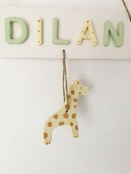 Personalised Children's Name Sign Door Plaque Giraffe, 2 of 3