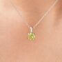 Peridot Solitaire Pendant Necklace In Sterling Silver And Gold, thumbnail 1 of 10