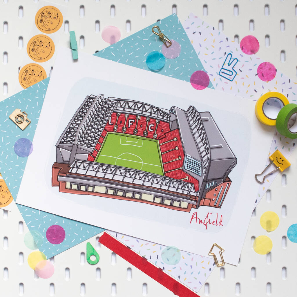 Personalised Anfield Print, Liverpool Fc By Moo and Snip | notonthehighstreet.com
