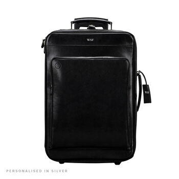 Luxury Wheeled Leather Luggage Bag. 'The Piazzale', 8 of 12