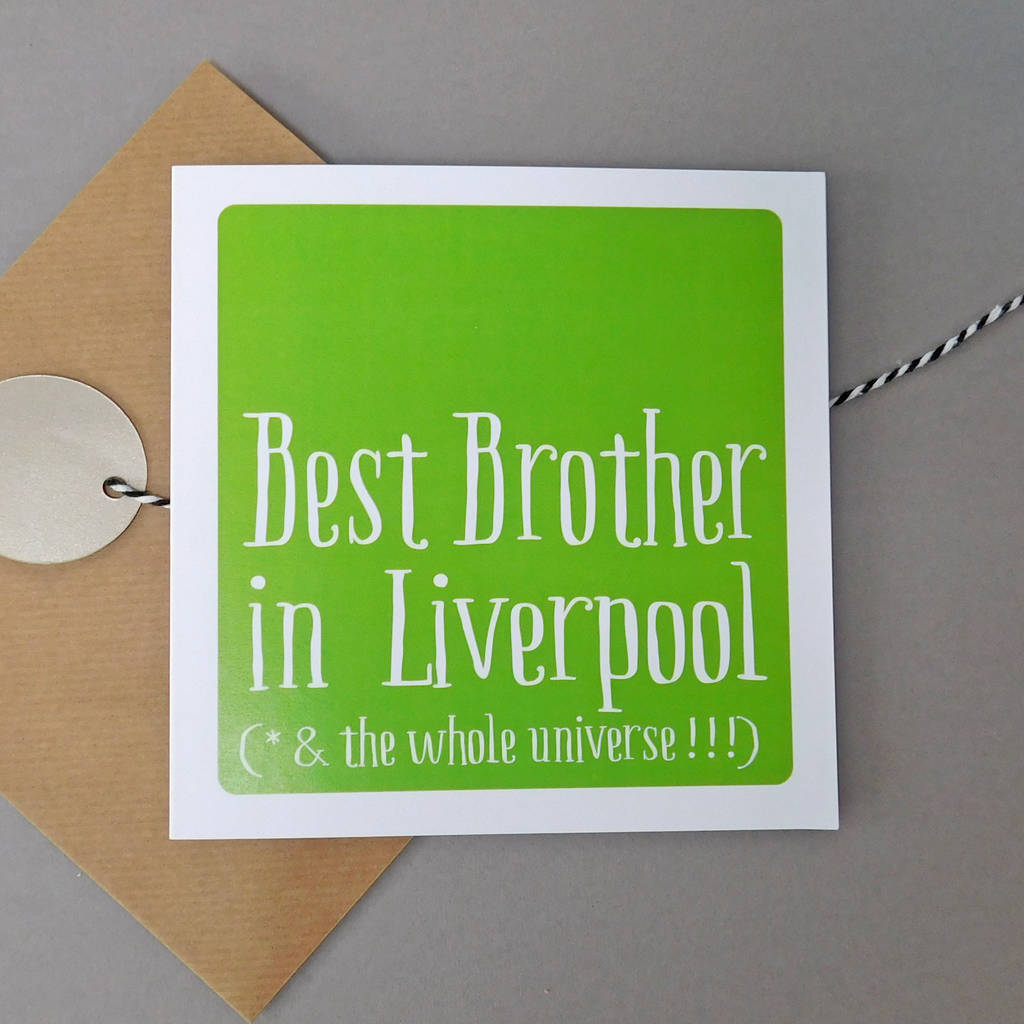 Personalised 'Best Brother In' Card