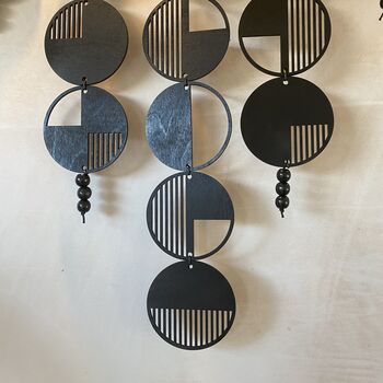 Large Black Geometric Hanging Art Monochrome Design, 8 of 8