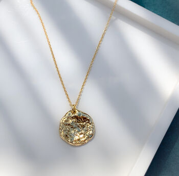 Handmade Silver And Gold Vermeil Serenity Coin Necklace, 3 of 6