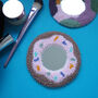 Punchneedle Doughnut Pocket Mirror, thumbnail 1 of 3