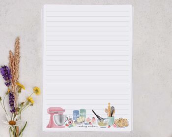 A5 Letter Writing Paper And Envelopes, Baking Design, 4 of 6