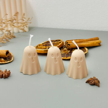 Set Of Three Cute Ghost Candles And Halloween Candles, 3 of 10