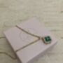 Emerald Green Clover Pendant Necklace, thumbnail 5 of 5