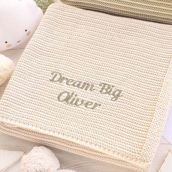 Mini Stripe Unisex Knitted Baby Blanket, 4 of 12