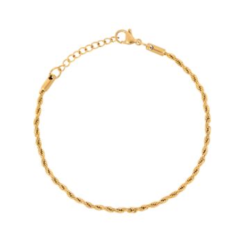 Gold Plated Rope Bracelet Chain Mens Steel Bracelet, 4 of 10