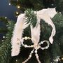 Personalised Beaded Bow Newly Wed Christmas Decoration, thumbnail 1 of 4
