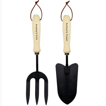 Personalised Fork And Trowel Garden Tool Set, 5 of 5