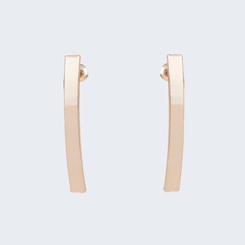 Gold Plated Curve Bar Earrings, 2 of 7