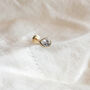 14 K Solid Gold 4mm Pear Crystal Tragus Piercing, thumbnail 1 of 5