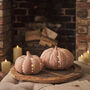 Terracotta Outdoor Light Up Pumpkin Decoration Duo, thumbnail 1 of 4