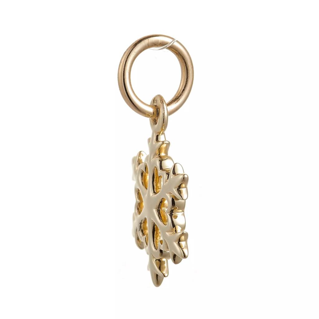 Snowflake Fine Solid Gold Charm Pendant By Scarlett Off The Map ...