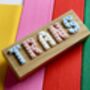 Wooden Trans Sign Pride Gift Decor, thumbnail 2 of 2