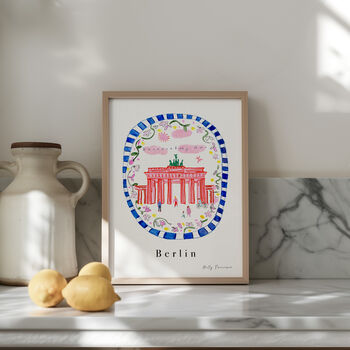 Brandenburg Gate Poster Berlin City Scene Art Print, 6 of 7