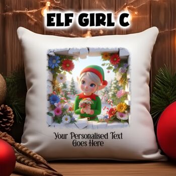 Personalised Christmas Elf Breakout Gift Cushion, 6 of 6