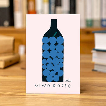 Vino Rosso Red Wine Greeting Card, 2 of 3