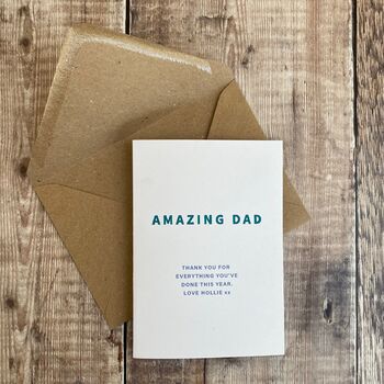 Father's Day Card Amazing Dad Personalised, 3 of 3