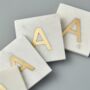 Marble Gold Monogram Coasters, thumbnail 6 of 7