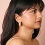 Asymmetrical Layered Bar Hoop Earrings In Gold, thumbnail 3 of 4