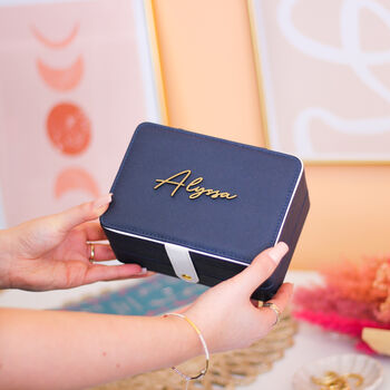 Personalised Script Jewellery Box Travel Gift For Her, 5 of 10
