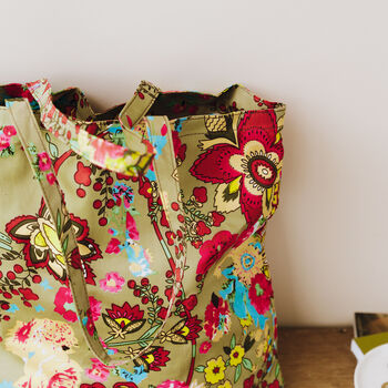 Floral Print Fabric Shopping Bag, 2 of 4