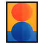 Tangerine And Cobalt Blue Orbs Abstract Wall Art Print, thumbnail 5 of 6