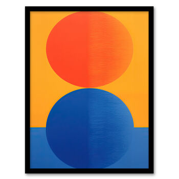 Tangerine And Cobalt Blue Orbs Abstract Wall Art Print, 5 of 6