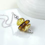Sterling Silver Amber Cluster Necklace, thumbnail 3 of 4