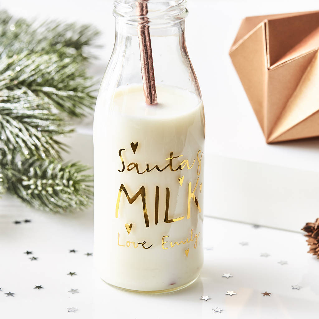 personalised christmas eve milk bottle by sophia victoria joy