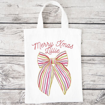 Personalised Christmas Bow Bag, 3 of 4