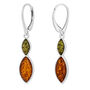 Sterling Silver Mixed Baltic Amber Drop Earrings – 10mm, thumbnail 5 of 6