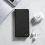Personalised Black Leather Wallet Phone Case, thumbnail 1 of 6