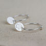 Sterling Silver Stamped Heart Paw Print Charm Hoops, thumbnail 1 of 3