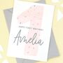 Girls 1st Birthday Personalised Card, thumbnail 1 of 3