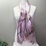 Ladies 100% Silk Scarf Ombre Light Pink, thumbnail 4 of 5