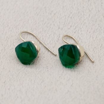 Green Onyx Sterling Silver Earrings, 4 of 8