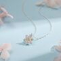 Sterling Silver Water Lily Lotus Flower Blossom Stud Earrings And Necklace, thumbnail 3 of 12