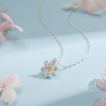 Sterling Silver Water Lily Lotus Flower Blossom Stud Earrings And Necklace, 3 of 12